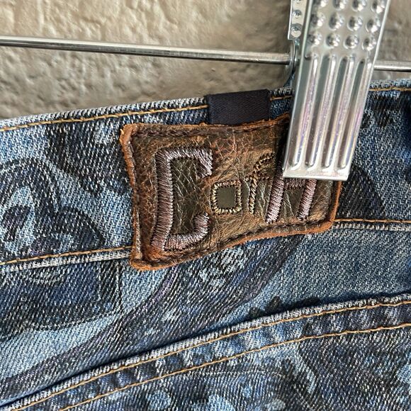 Citizens of Humanity Chloe Jean Shorts Womens 27 Blue Paisley Cut Off Button Fly - Picture 6 of 12